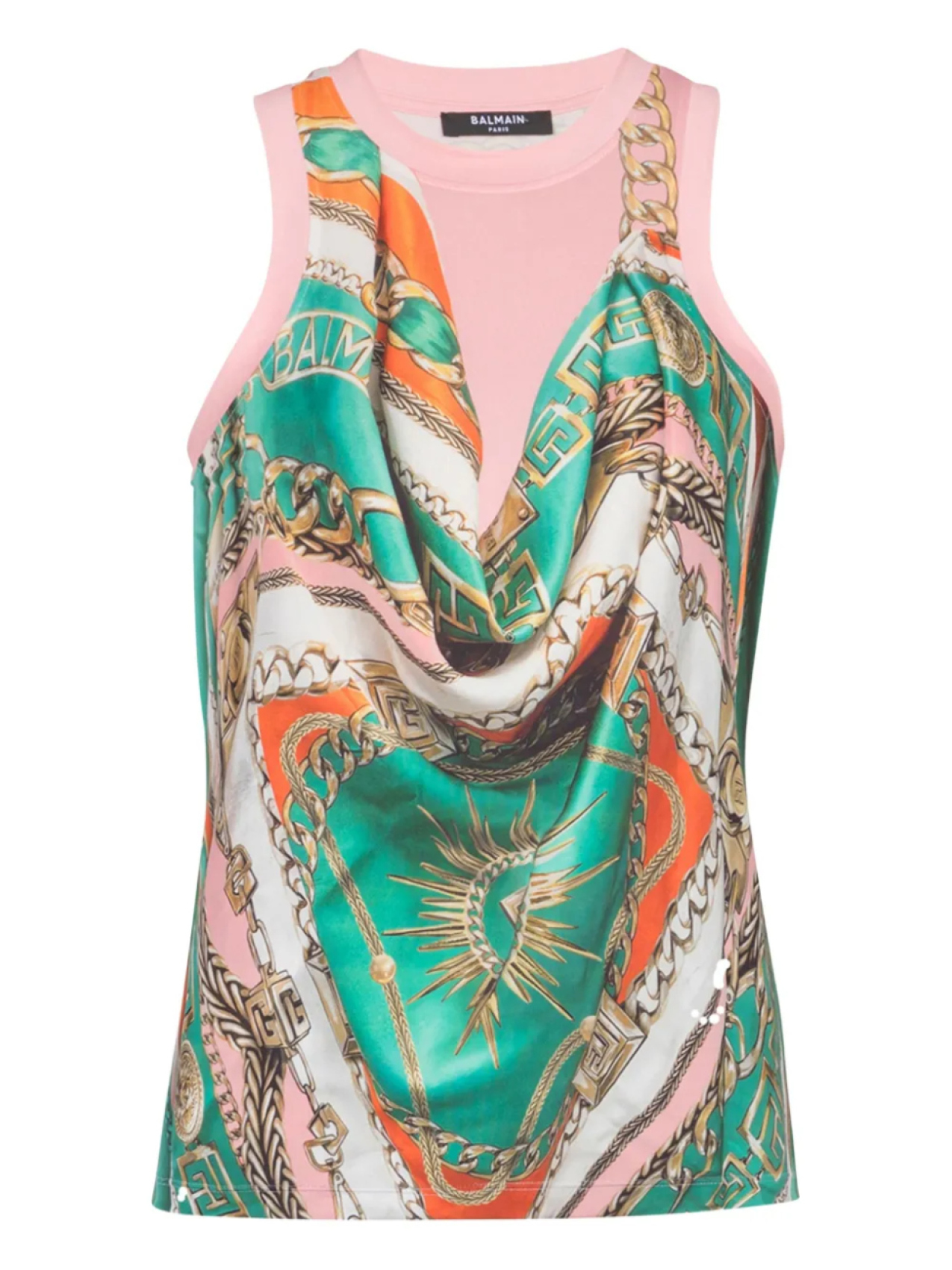 

Balmain топ с принтом Foulard, зеленый