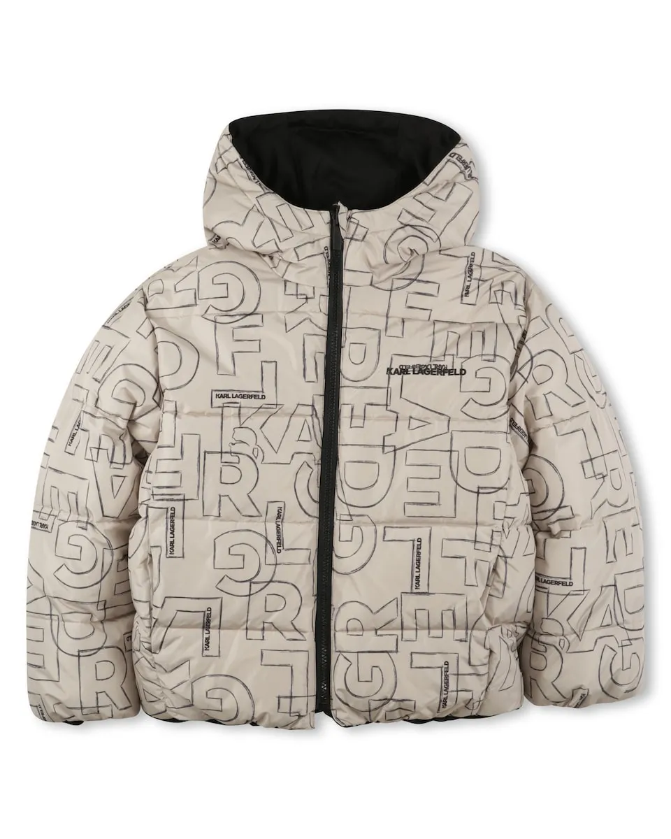 

Детское пальто естественного цвета с длинными рукавами Karl Lagerfeld Kids