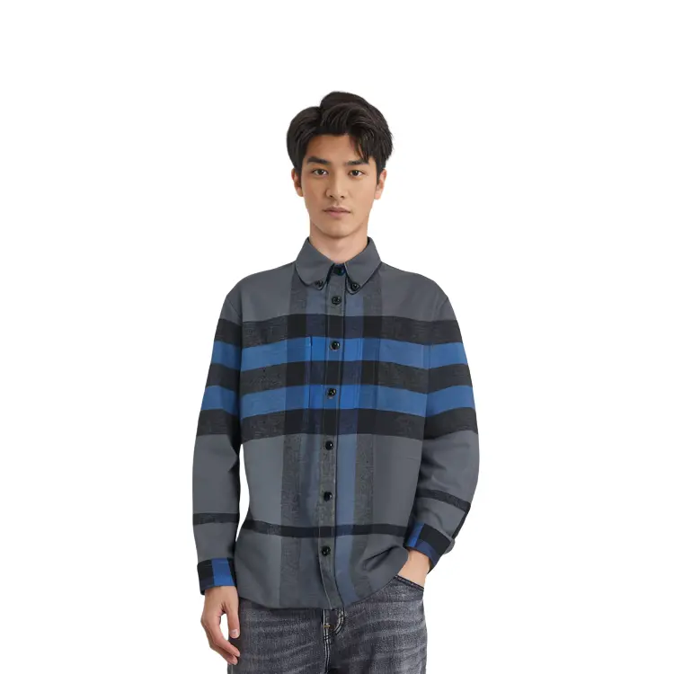 Рубашка Burberry черный/серый — фото 3