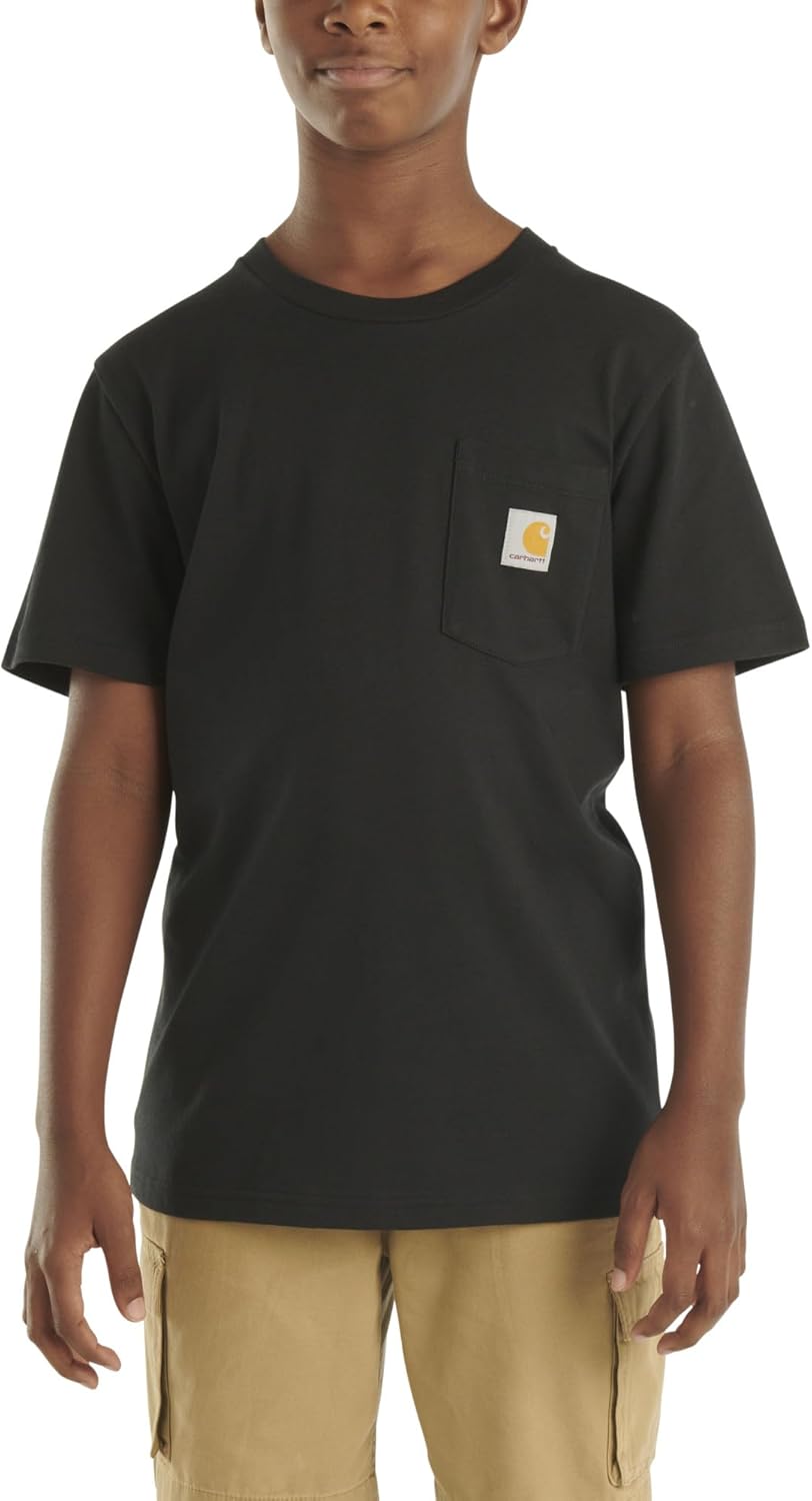 Детская футболка Carhartt с коротким рукавом и карманом, Black — фото 3