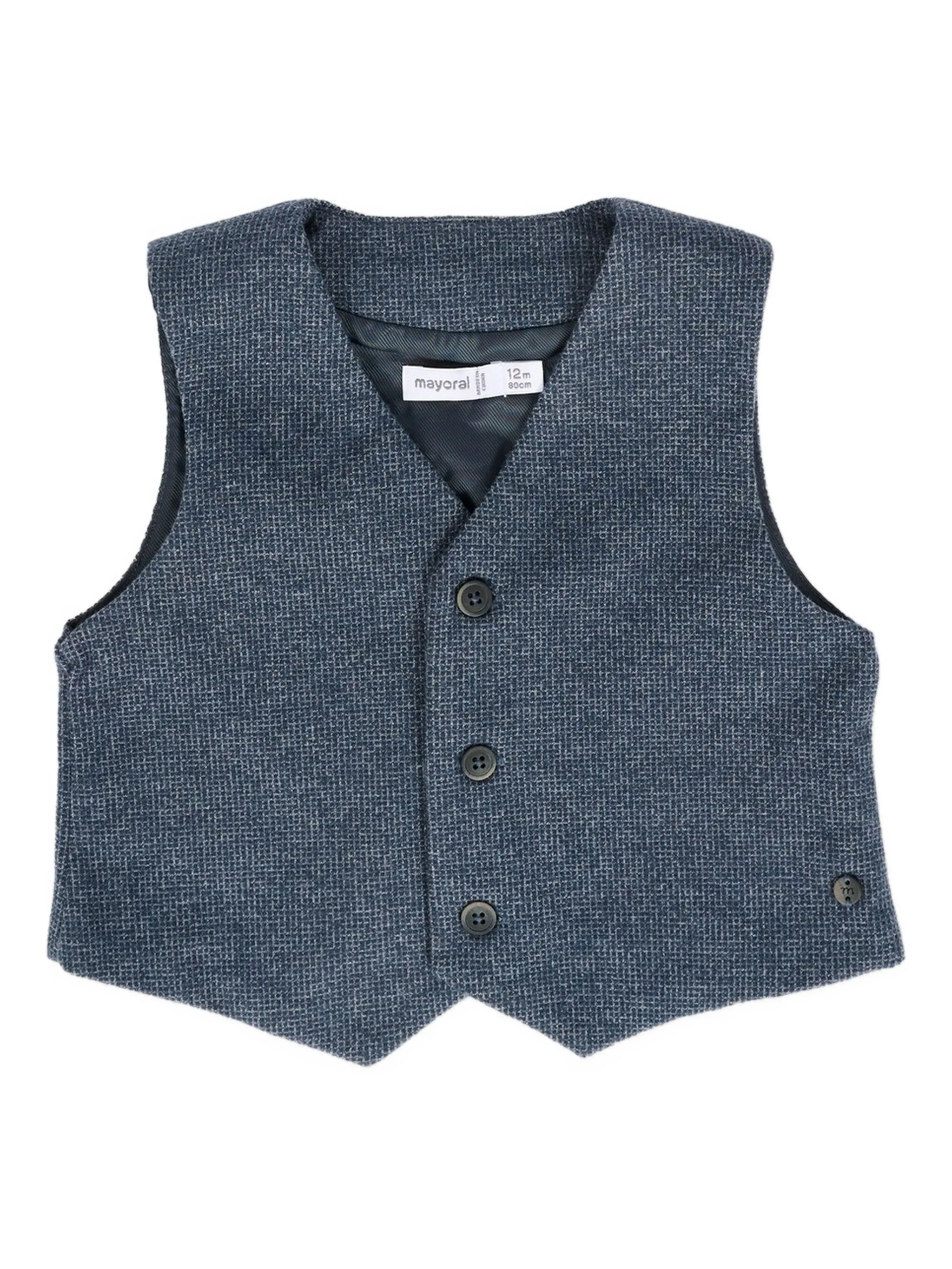 

Фактурный жилет на пуговицах Mayoral, синий