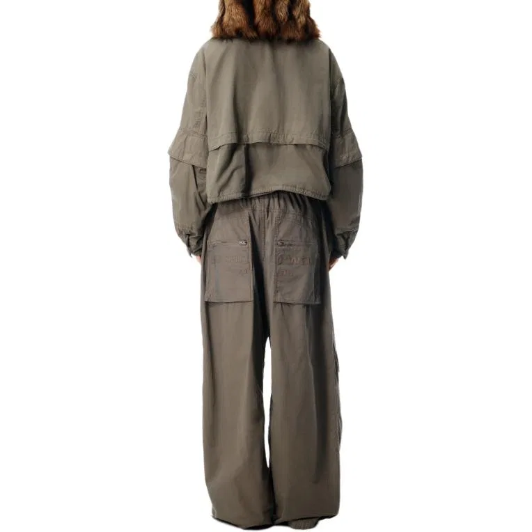 Карго брюки из хлопка Alexander Wang Army Green — фото 4