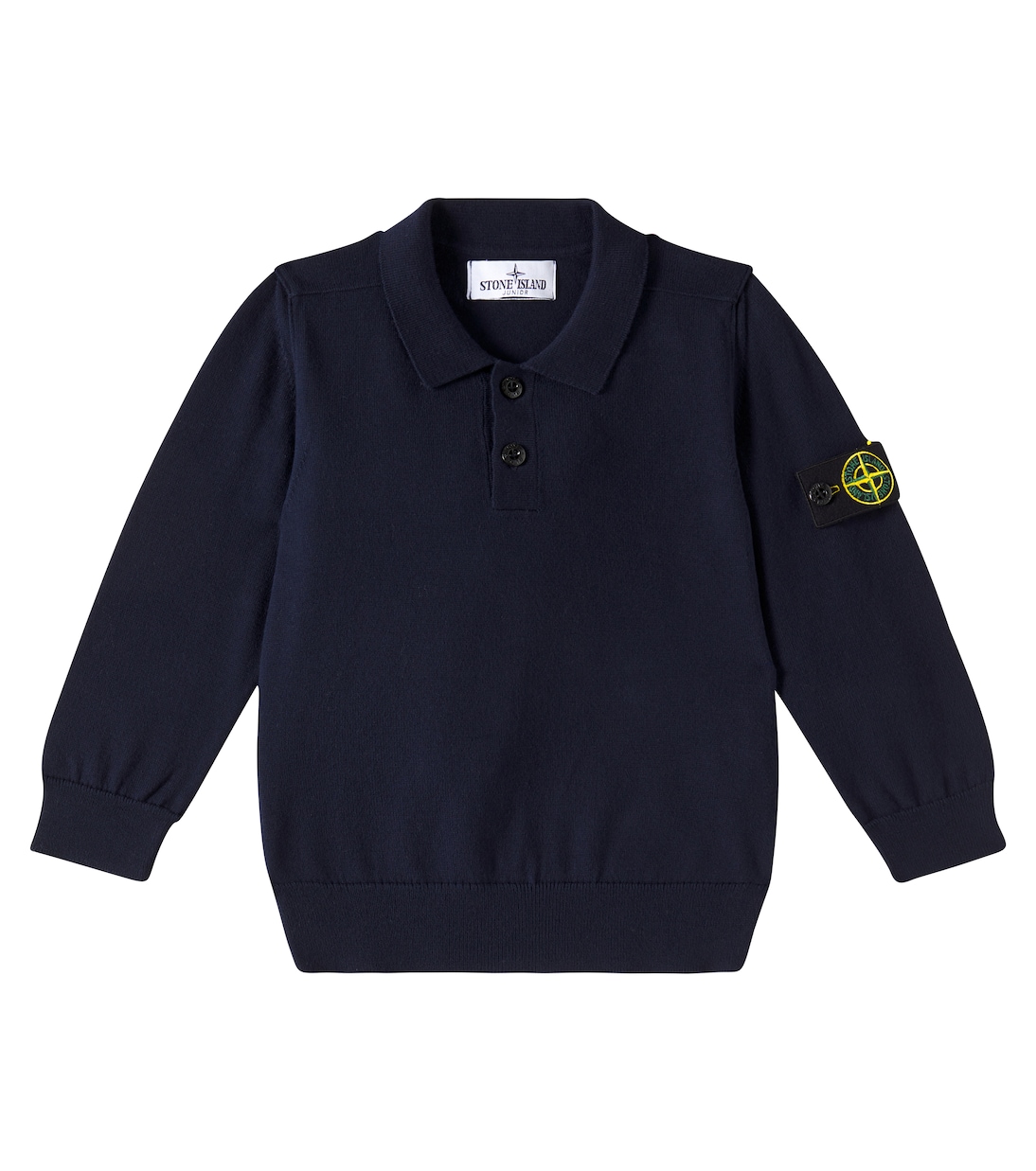 

Хлопковый свитер-поло Compass Stone Island Junior, Navy Blue