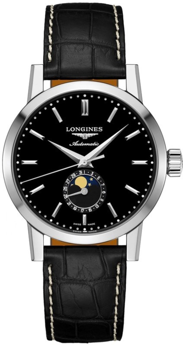 

Longines Heritage 1832 Черный циферблат Черный кожаный ремешок Мужские часы L4.826.4.52.0