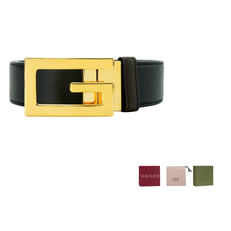 

GUCCI Кожаный ремень Unisex Black/Brown шириной 35 см