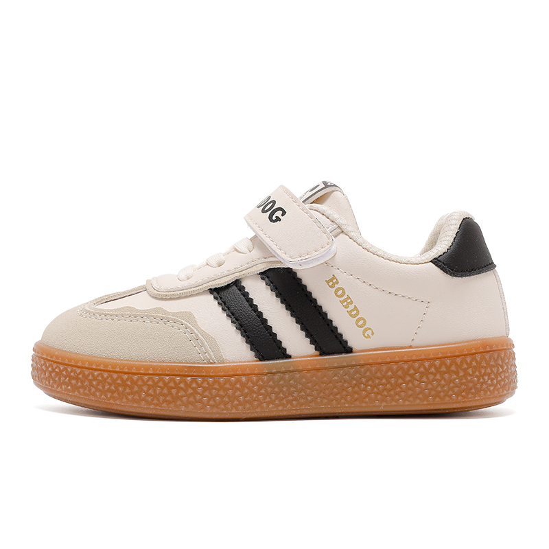 Детские повседневные кроссовки low top из искусственной кожи, устойчивые к скольжению и истиранию BOBDOG, 45174 светло-розовый/золото (thin cotton) — фото 3