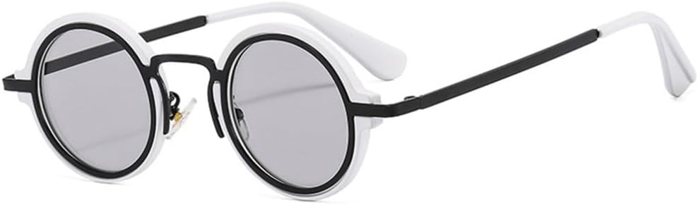 

Маленькие круглые солнцезащитные очки для женщин в стиле ретро-панк с градиентным переходом цвета, мужские солнцезащитные очки с защитой от УФ-излучения UV400 HDUBFY, White Light Gray