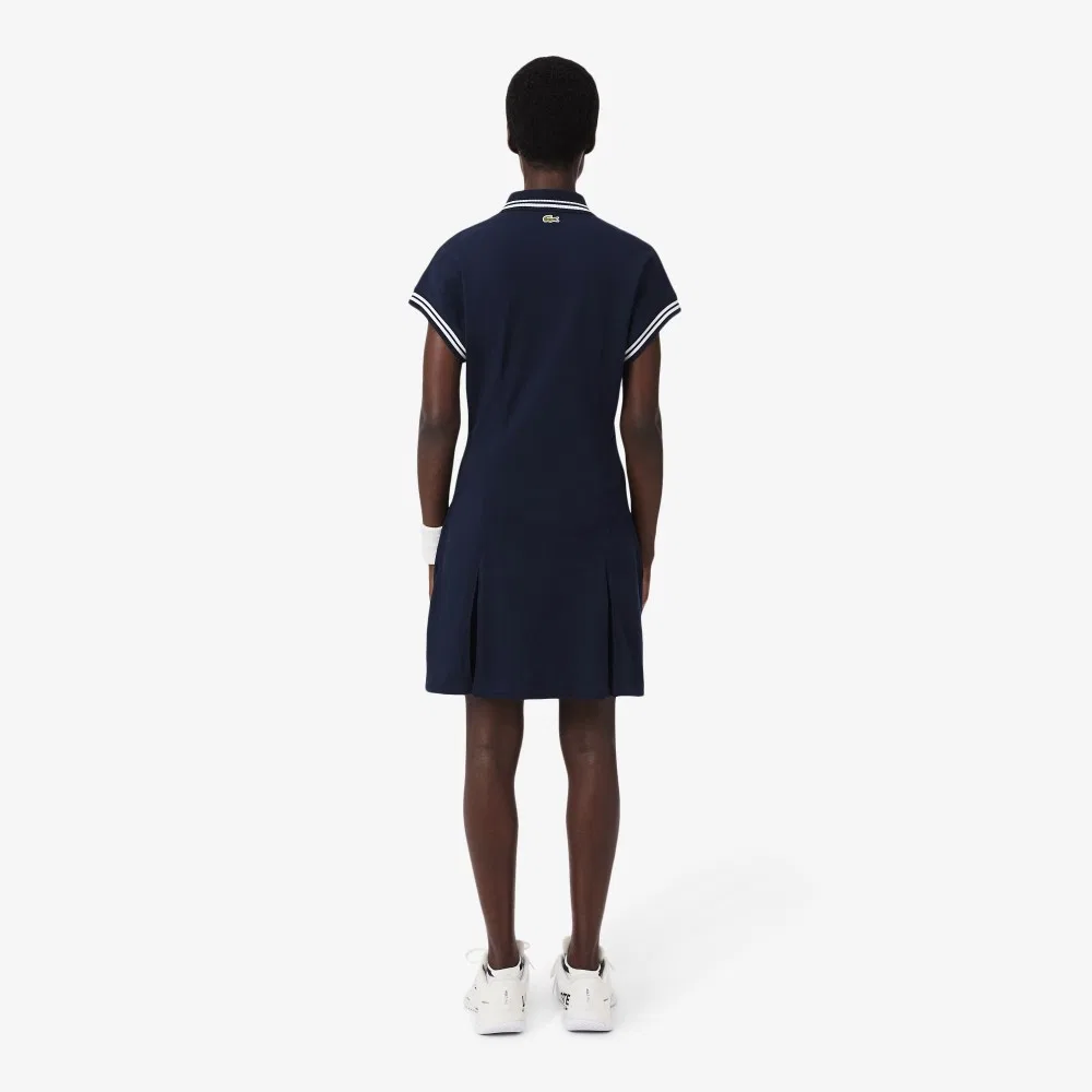 Платье-поло для тенниса Lacoste Roland Garros, тёмно-синее — фото 3