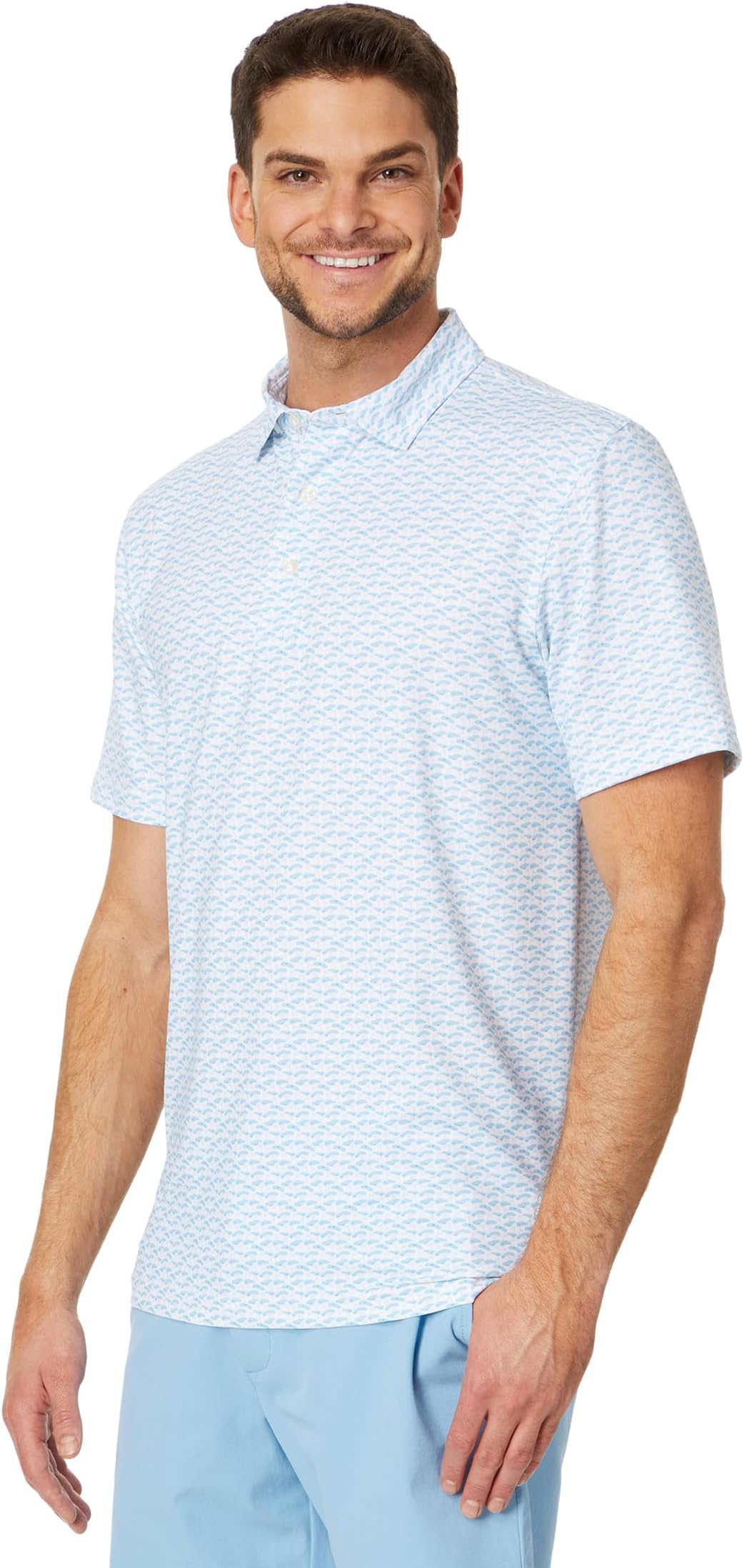 

Поло Vineyard Vines Short Sleeve Palmero Polo, цвет Green Micor White Cap