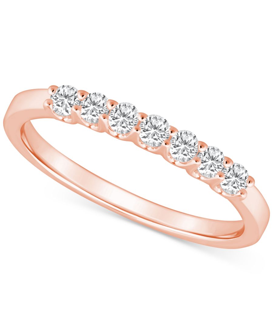 

Бриллиантовое обручальное кольцо (1/3 карата) в оправе из 14-каратного золота Macy's, Rose Gold