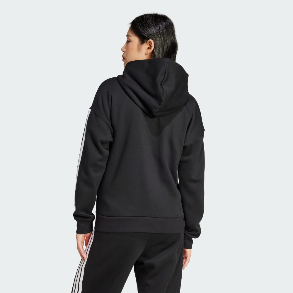 Толстовка Adidas Originals Essentials 3-Stripes Full-Zip Fleece черный/белый — фото 3