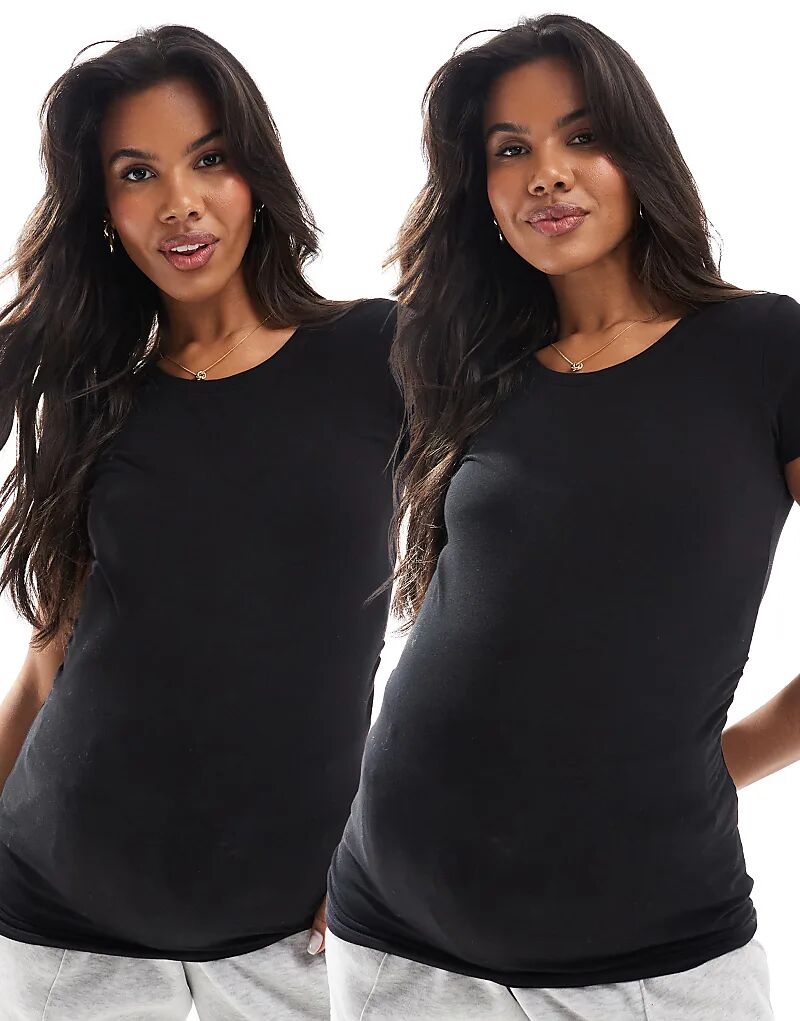 

ONLY Maternity, 2 футболки с коротким рукавом черного цвета