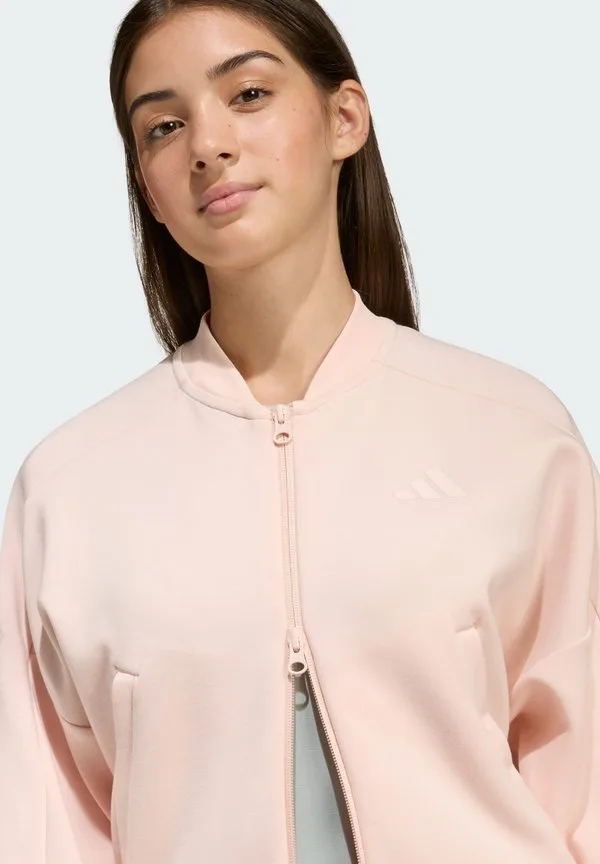 Куртка-Бомбер future icons с тремя полосками и застежкой-молнией Adidas Performance, Blush Pink/Pink Tint — фото 3