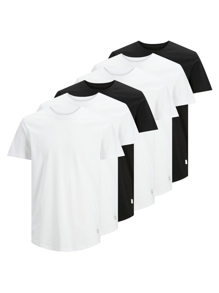 

Футболка Jack & Jones T-Shirt 6er Pack, цвет Weiß/Schwarz