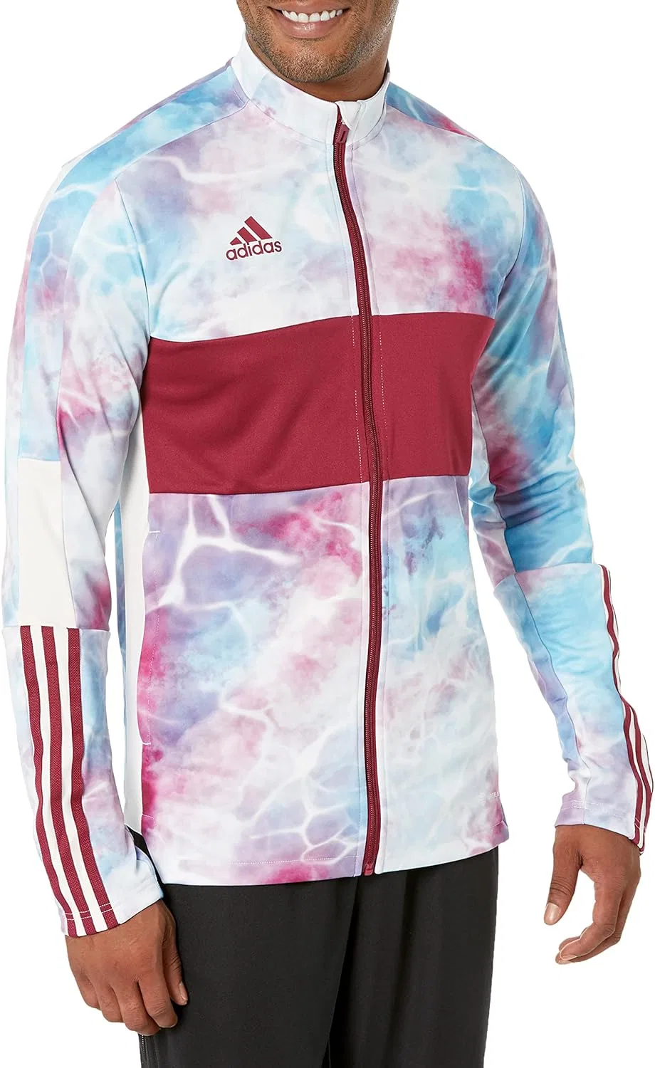 Толстовка для бега adidas, Legacy Burgundy / App Sky Rush / White — фото 2