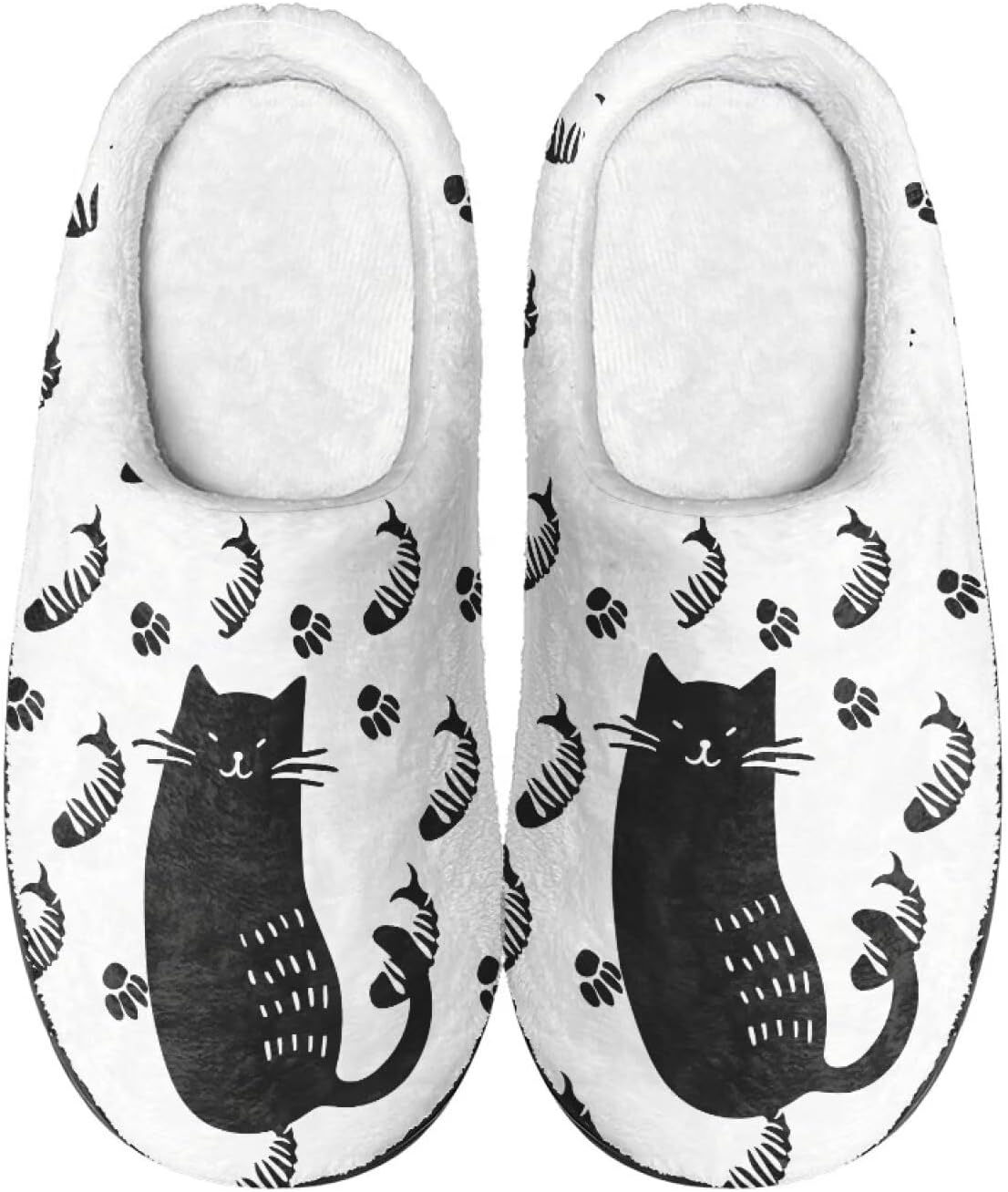 

Домашние тапочки для женщин и мужчин, тапочки для дома с легким надеванием, антискользящие, пушистые тапочки для дома и офиса Baxinh, белый/черный