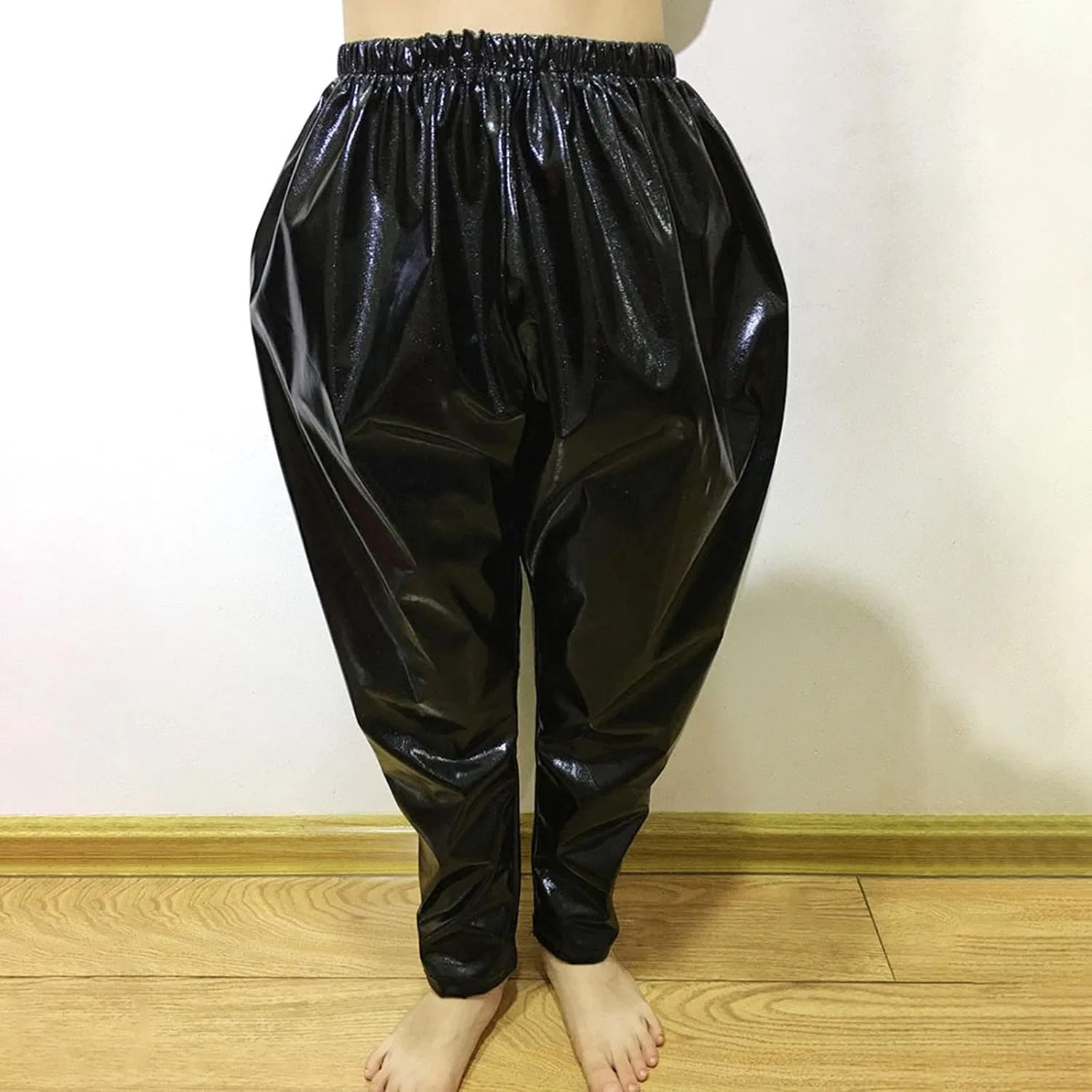Mgoohoen Мужские спортивные брюки-карго с множеством карманов, из хлопка и льна, со складками, на шнуровке, свободного кроя, легкие и свободные, черный — фото 3