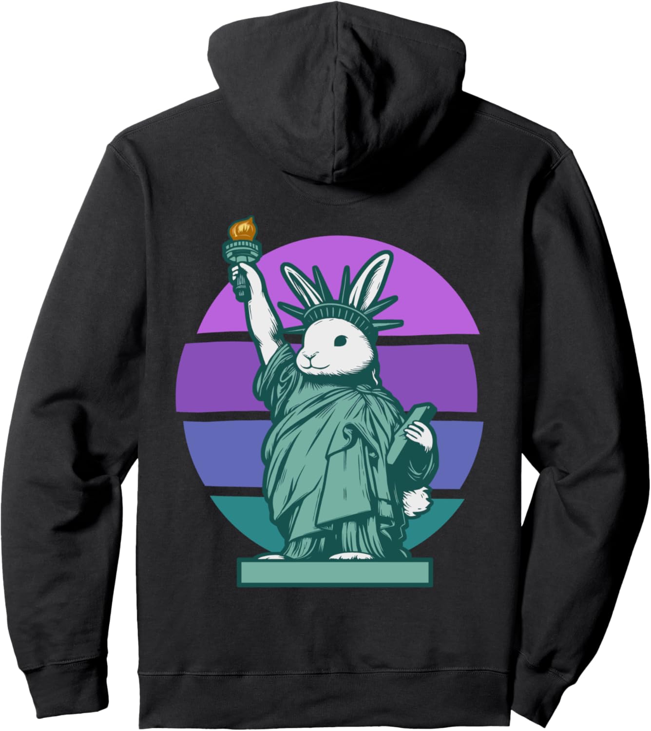 

Худи с изображением кролика на статуе Свободы, Нью-Йорк Funny New York Hare Liberty Bunnies, черный
