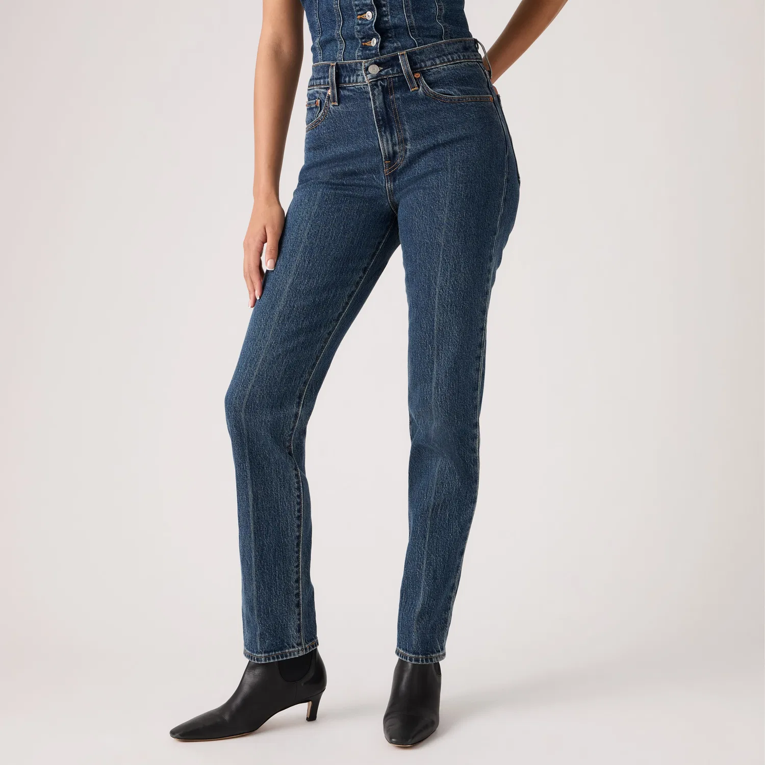 Женские джинсы Wedgie Slim Fit Levi's, Dark Wash — фото 2