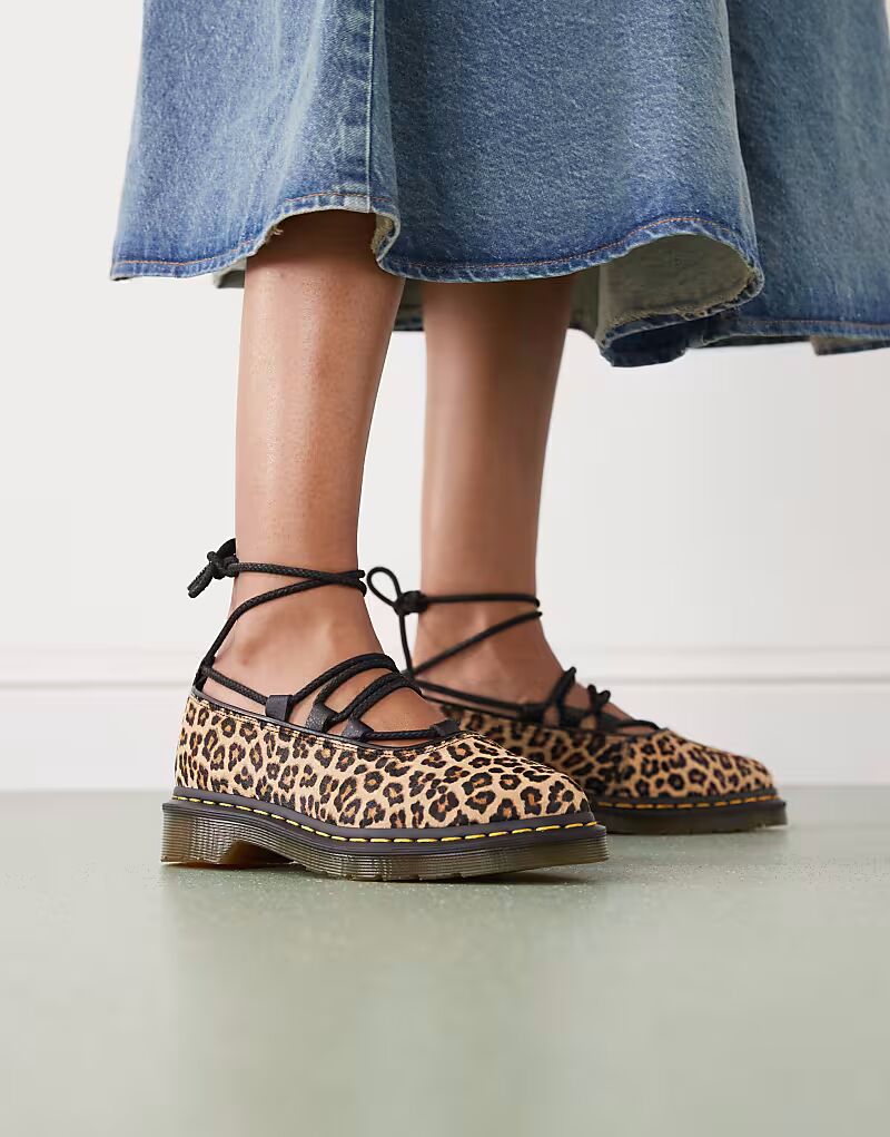 Туфли Dr Martens Elphie II со шнуровкой и анималистичным принтом — фото 2