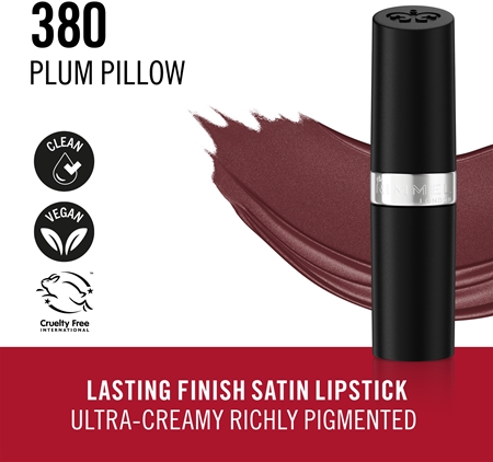Стойкая помада Rimmel Lasting Finish, 380 Plum Pillow 4 g — фото 2