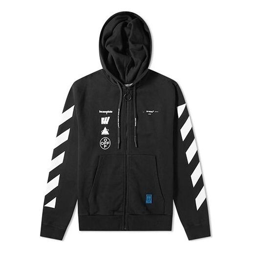 

Куртка printing hooded zipper jacket black Off-White, черный