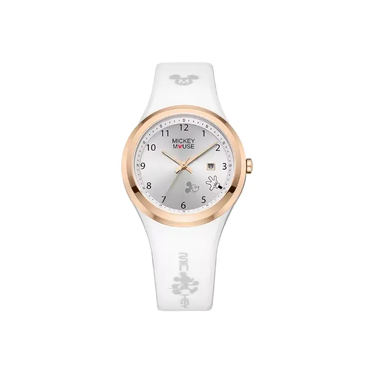 

Disney Часы Quartz Movement Silicone Strap Watch Women's Watch Silver Dial, White Dial
