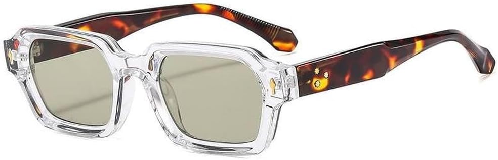 

Модные маленькие солнцезащитные очки для женщин и мужчин в стиле ретро с двухцветной оправой, солнцезащитные очки с защитой от УФ-излучения UV400 TVTBBVV, Clear Champagne