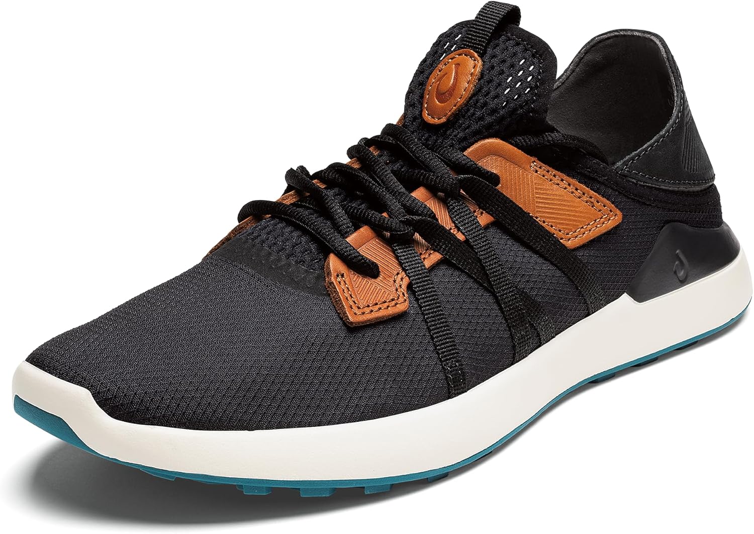 

Мужские гольф-туфли OLUKAI Manele, без шипов, водо- и грязеотталкивающие, с амортизирующей подошвой и анатомической стелькой, комфорт на весь день и легкие, черный