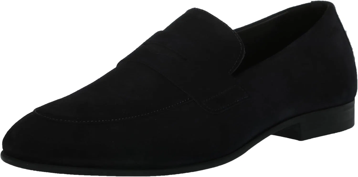 Лоферы замшевые BOSS Smooth Suede Slip on Loafers, темно-синий