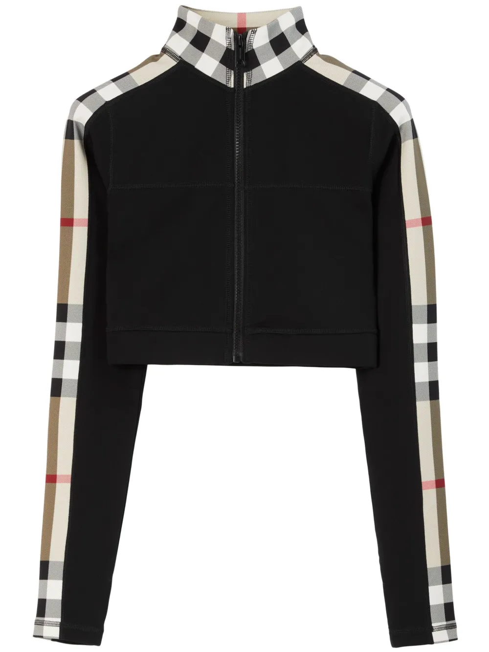 

Укороченный топ со вставками в клетку Vintage Check BURBERRY, черный