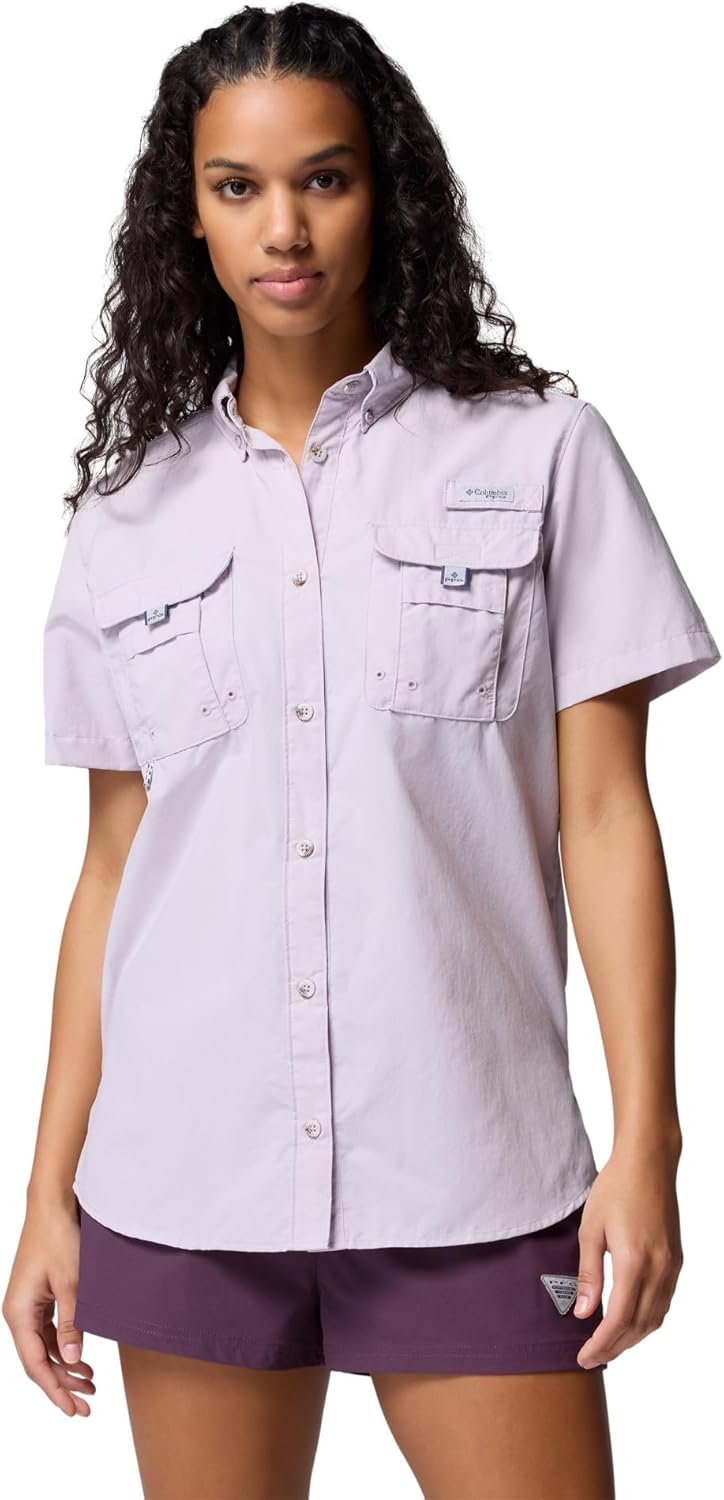 

Женская рубашка Columbia PFG Bahama II с коротким рукавом, Lavender Pearl