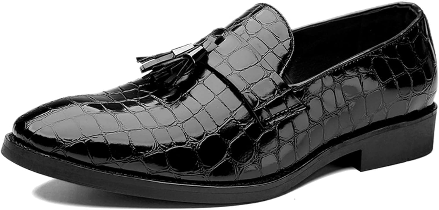 

Мужские лоферы Модные кожаные туфли с кисточками для бизнеса и официальных мероприятий Дышащие, удобные для ходьбы, вождения, офиса, свадеб, банкетов и повседневной носки Generic, черный