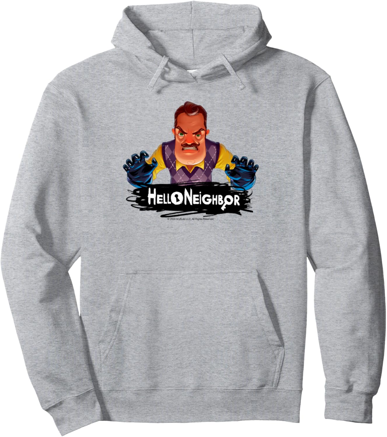 

Толстовка с дизайном, связанным с игрой Hello Neighbor, серый