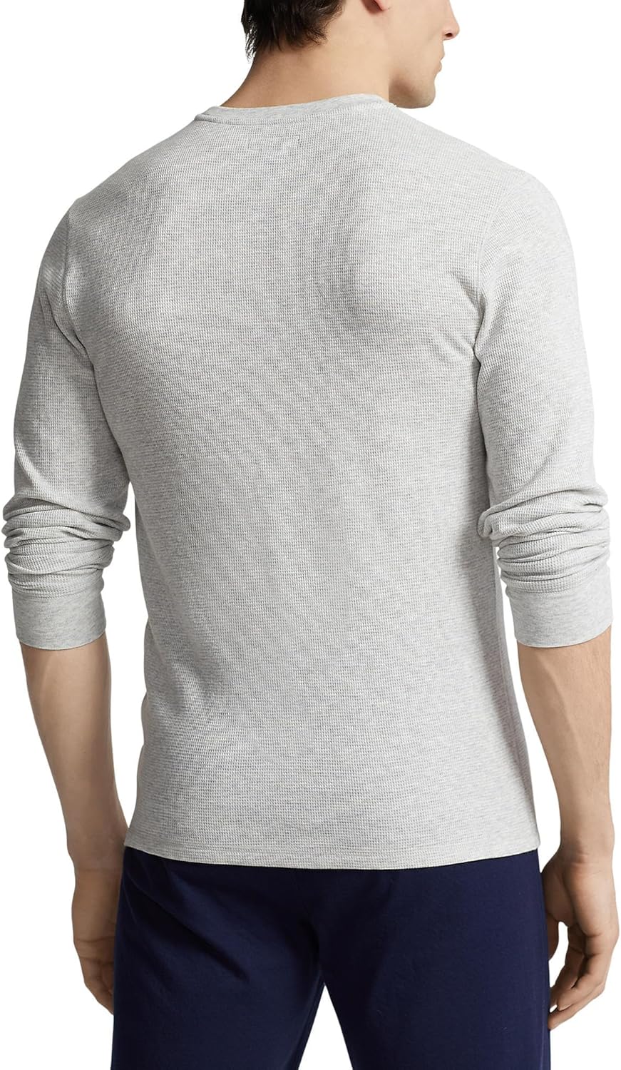POLO RALPH LAUREN Мужская футболка с длинным рукавом Classic Fit Soft Touch, English Heather/Polo Black Pp — фото 2