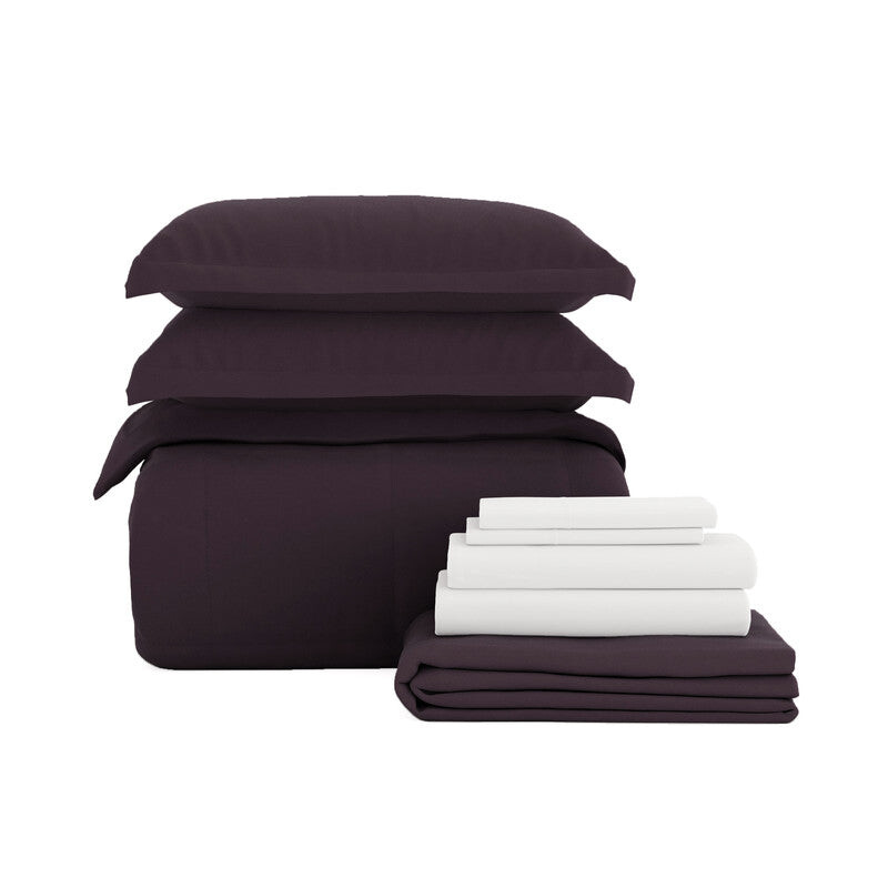 

Ультрамягкое постельное белье Bed-In-A-Bag из микрофибры ienjoy Home, цвет Purple