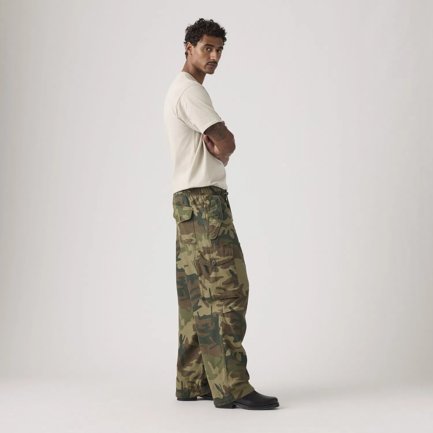 Свободные мужские брюки-карго в стиле "полевой стиль" Levi's, Green — фото 4