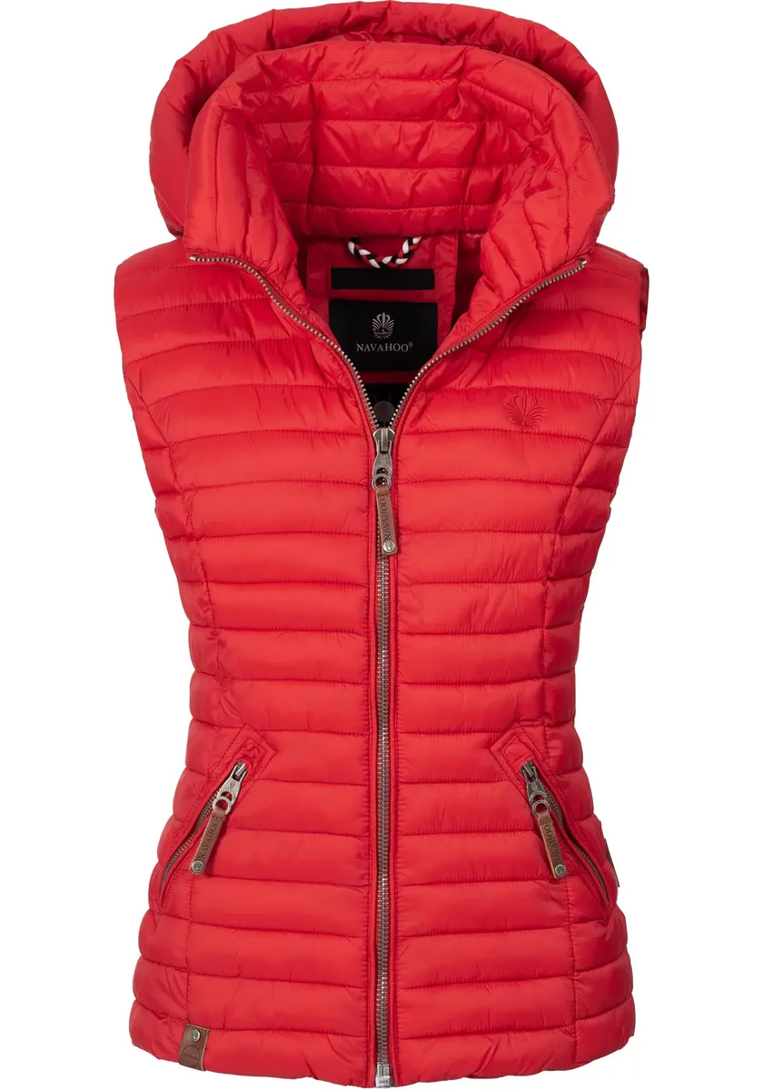 

Стеганый жилет Наваху "Шадаа", стильный женский жилет без рукавов с капюшоном Navahoo, красный