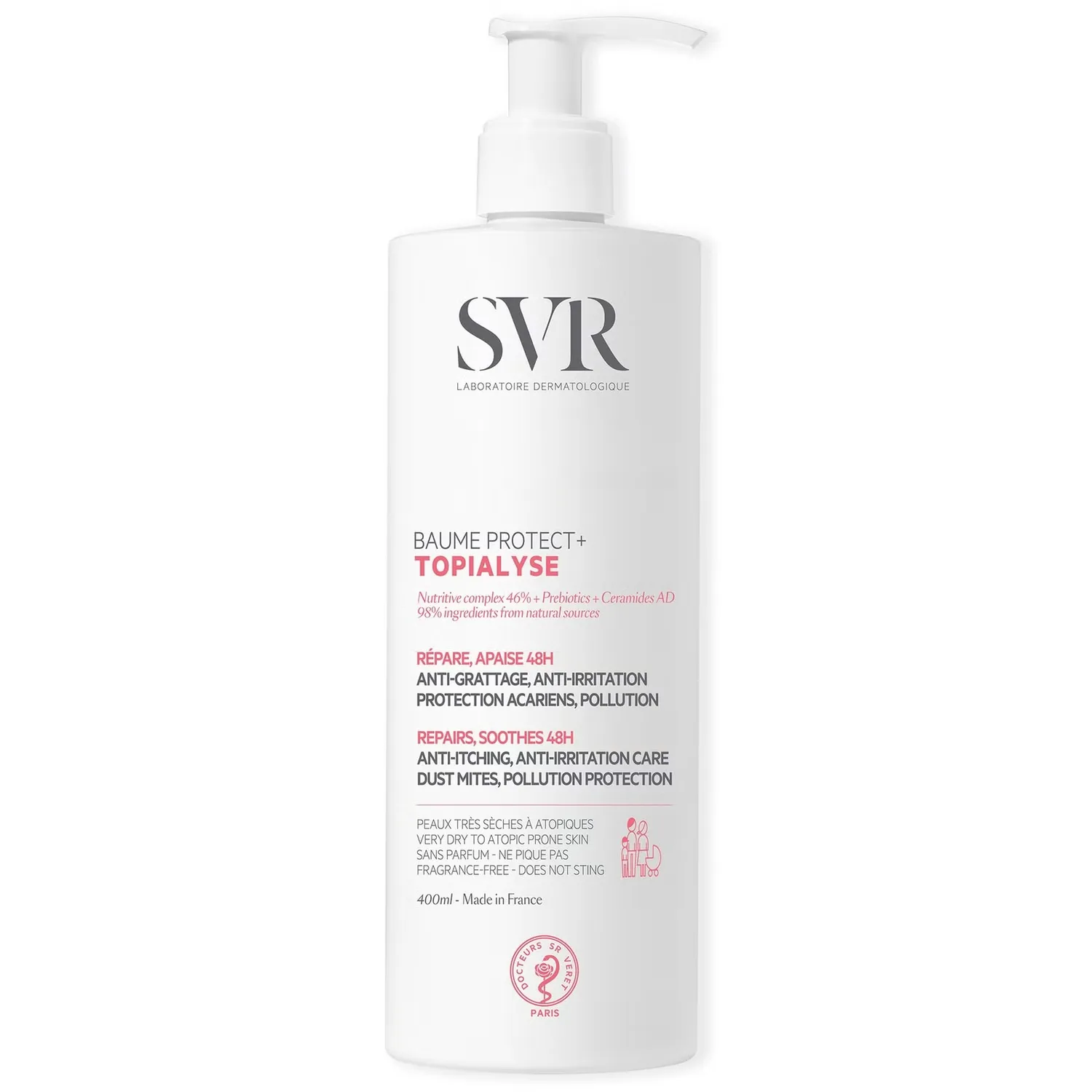 

SVR Topialyse Protect+ Успокаивающий и увлажняющий интенсивный бальзам 400 мл Svr Laboratoires