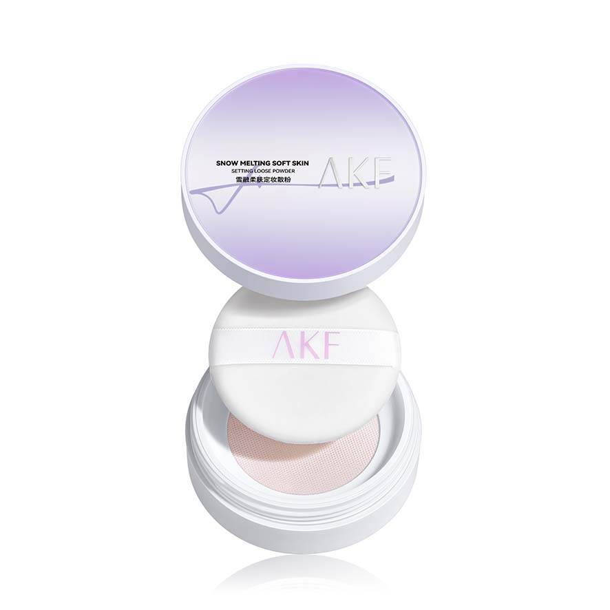

AKF Пудра рыхлая Snow Melt в Honey Pink для контроля жира, без переноса, без эффекта маски, выравнивает тон кожи, фиксирующая, 10 г