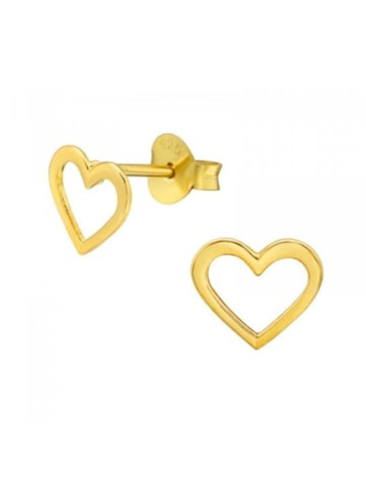 

Alexander York Серьги-гвоздики в форме сердца, выполненные из золота и серебра 925 пробы, комплект из 2 штук