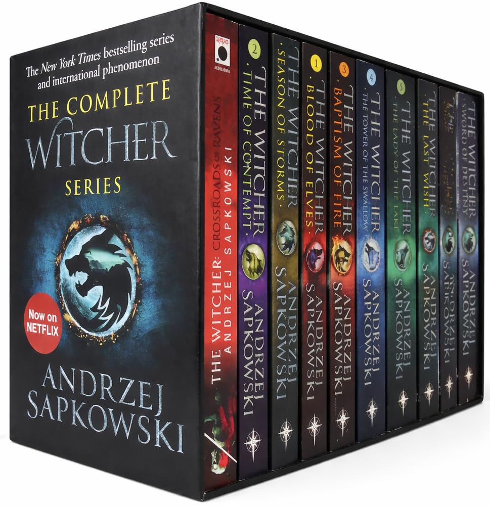 

Witcher Series 1-9 Box Set by Andrzej Sapkowski (The Stonekeeper; The Stonekeeper’s Curse; The Cloud Searchers; The Last Council; Prince of the Elves; Escape from Lucien; Firelight; Supernova; Waverider) (MINDQUEST PRESS)
