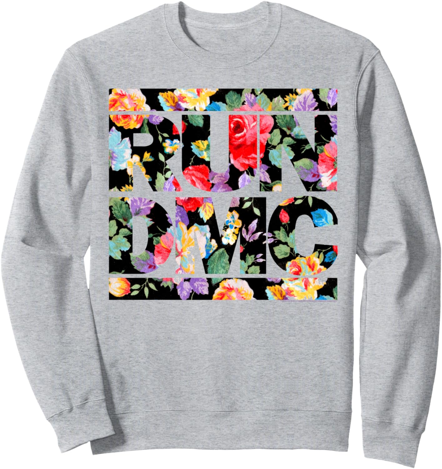 

Официальная толстовка Run DMC с цветочным логотипом, серая, Серый, Официальная толстовка Run DMC с цветочным логотипом, серая