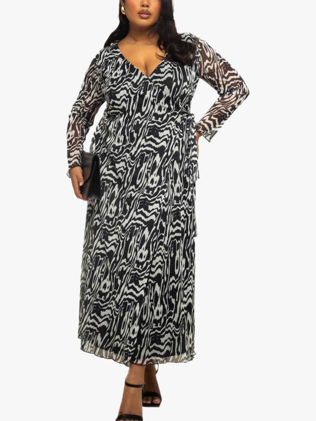 

Абстрактное монохромное платье миди FASHION SZN Curve, Black