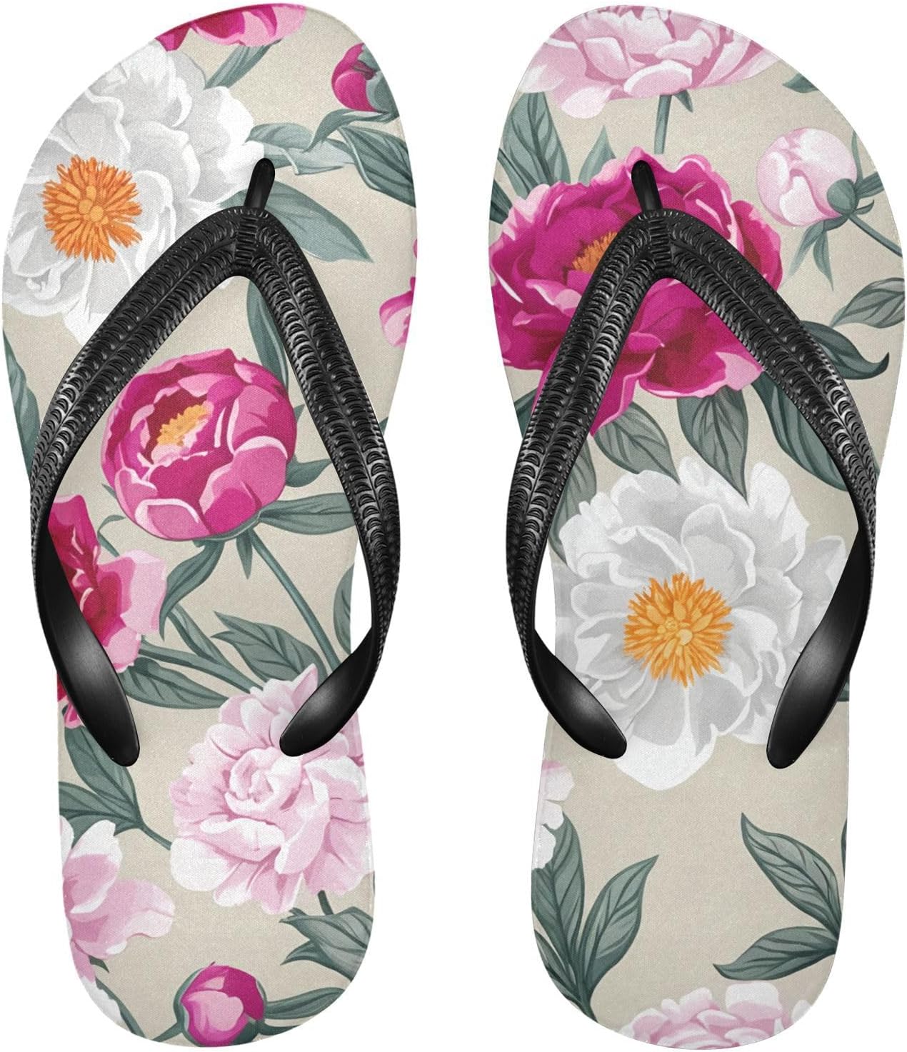 

Вьетнамки с листьями пиона, бежевые, пляжные, для душа, резиновые, противоскользящие, летние тапочки для мужчин и женщин Sinestour