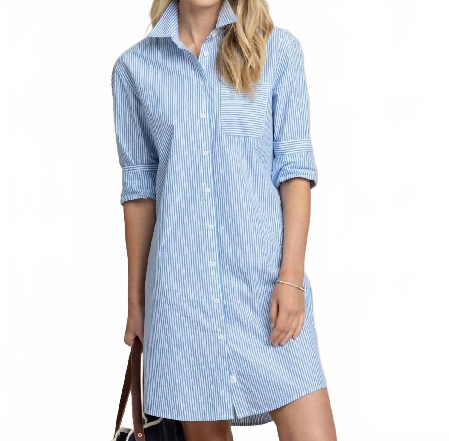 

Синий платье в полоску из поплина SOUTHERN TIDE