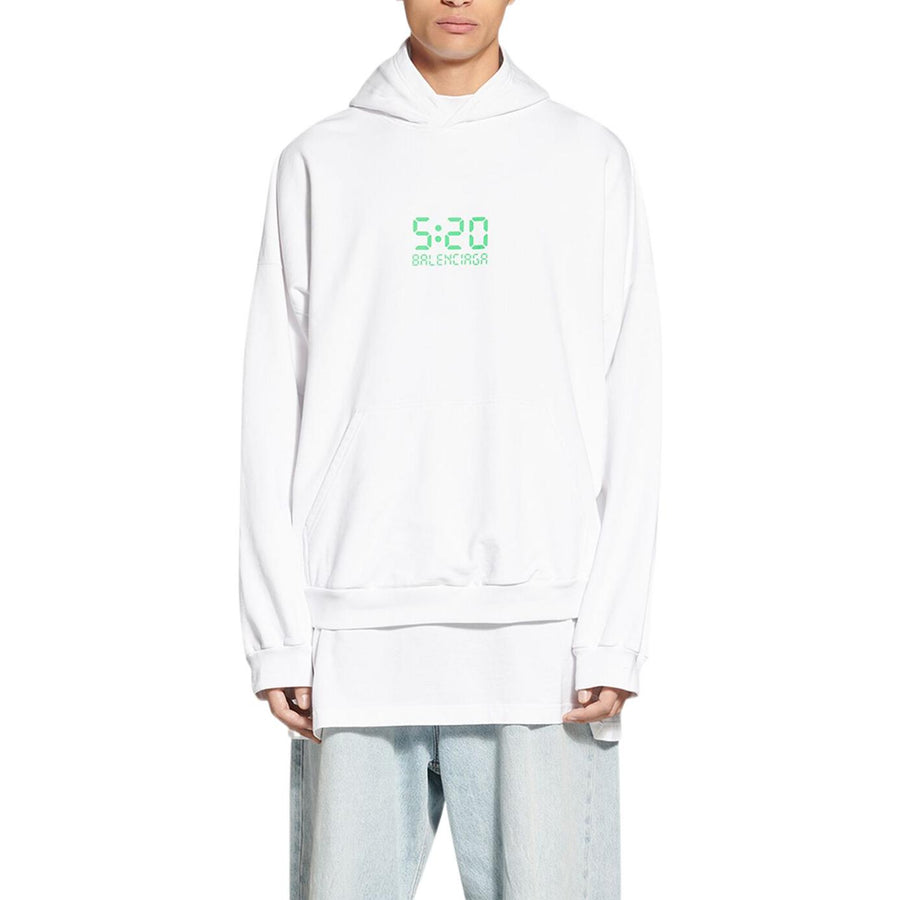 Худи Balenciaga 5:20 Graphic Hoodie 'White Green', белый — фото 2
