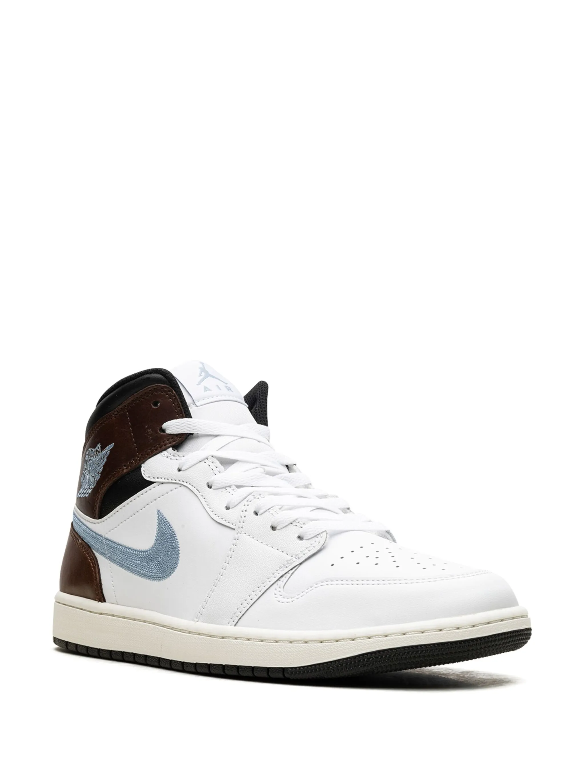 Кроссовки Air Jordan 1 Mid SE Brown/Blue/Grey, белый — фото 2
