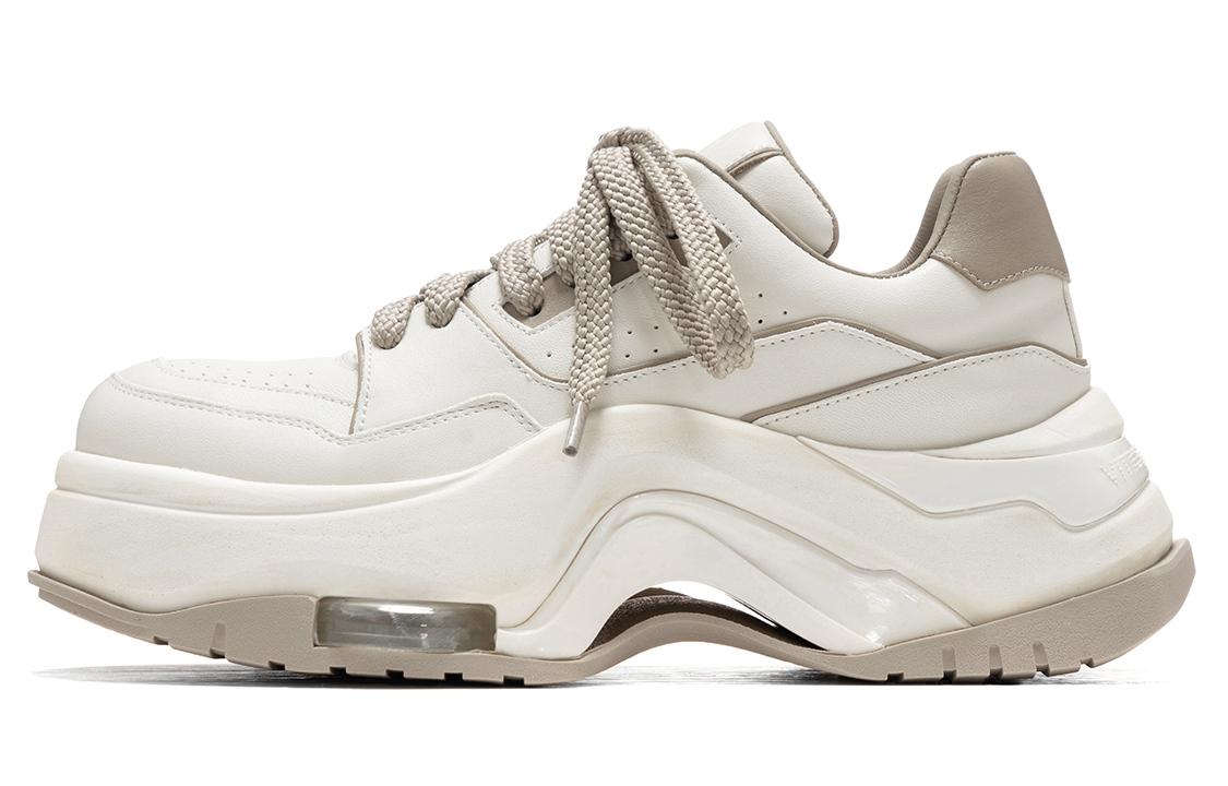 

VITTORIO VENTURA Слипоустойчивые массивные кроссовки унисекс низкие экрю с серой окантовкой, цвет Ecru with Gray Edge