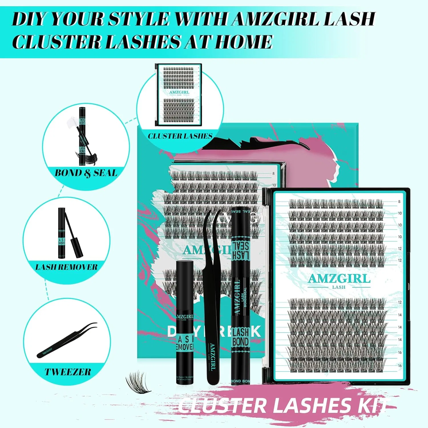 Набор для наращивания ресниц DIY Amzgirl Lash, 144-Sunrise(Xp-05)Kit — фото 2